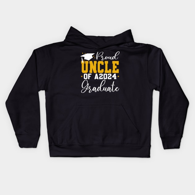 Senior Proud uncle of a Class of 2024 Graduate Kids Hoodie by Uniqueify